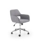 Scaun de birou scandinav, inaltime reglabila 75-84 cm, baza metal, functie blocare si balansare, tapiterie textila gri Scaun de birou scandinav, inaltime reglabila 75-84 cm, baza metal, functie blocare si balansare, tapiterie textila gri