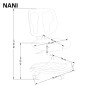Scaun de birou copii, inaltime 85-95 cm, scandinav, baza polipropilena, mecanism blocare, balansare, mesh