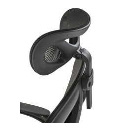 Scaun birou ergonomic Halmar Negro, inaltime reglabila 123-130cm, cotiere reglabile, tetiera reglabila, plasa/textil, negru