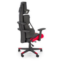 Scaun gaming Halmar Nitro, inaltime reglabila 130-137cm, cotiere reglabile, textil, negru/rosu