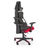 Scaun gaming Halmar Nitro, inaltime reglabila 130-137cm, cotiere reglabile, textil, negru/rosu