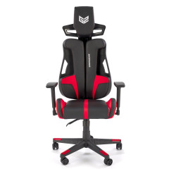 Scaun gaming Halmar Nitro, inaltime reglabila 130-137cm, cotiere reglabile, textil, negru/rosu
