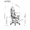 Scaun gaming Halmar Nitro, inaltime reglabila 130-137cm, cotiere reglabile, textil, negru/rosu