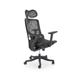 Scaun birou ergonomic Halmar Osvaldo, reglabil 122-128cm, cotiere reglabile, tetiera reglabila, suport lombar, plasa, negru