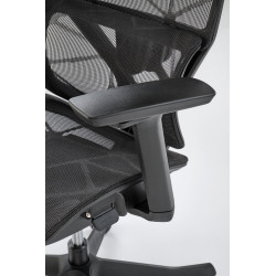 Scaun birou ergonomic Halmar Osvaldo, reglabil 122-128cm, cotiere reglabile, tetiera reglabila, suport lombar, plasa, negru