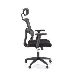 Scaun birou ergonomic Halmar Pablo, inaltime reglabila 118-127cm, tetiera reglabila, roti cauciucate, plasa/textil, negru