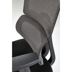 Scaun birou ergonomic Halmar Pablo, inaltime reglabila 118-127cm, tetiera reglabila, roti cauciucate, plasa/textil, negru