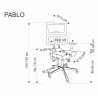 Scaun birou ergonomic Halmar Pablo, inaltime reglabila 118-127cm, tetiera reglabila, roti cauciucate, plasa/textil, negru