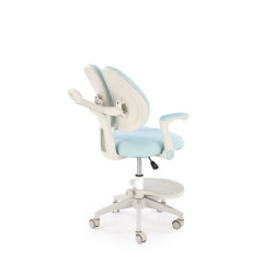 Scaun birou pentru copii Halmar Panco, inaltime reglabila 88-100cm, roti cauciucate, suport picioare, piele, albastru