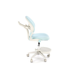 Scaun birou pentru copii Halmar Panco, inaltime reglabila 88-100cm, roti cauciucate, suport picioare, piele, albastru