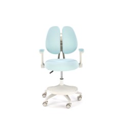 Scaun de birou pentru copii, 88-100 cm, baza stelata, suport picioare, blocare, balansare, maxim 70 kg, albastru