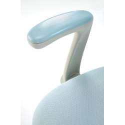 Scaun birou pentru copii Halmar Panco, inaltime reglabila 88-100cm, roti cauciucate, suport picioare, piele, albastru