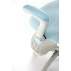 Scaun birou pentru copii Halmar Panco, inaltime reglabila 88-100cm, roti cauciucate, suport picioare, piele, albastru
