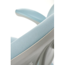 Scaun birou pentru copii Halmar Panco, inaltime reglabila 88-100cm, roti cauciucate, suport picioare, piele, albastru