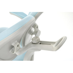Scaun birou pentru copii Halmar Panco, inaltime reglabila 88-100cm, roti cauciucate, suport picioare, piele, albastru