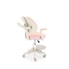 Scaun birou pentru copii Halmar Panco, inaltime reglabila 88-100cm, roti cauciucate, suport picioare, piele, roz