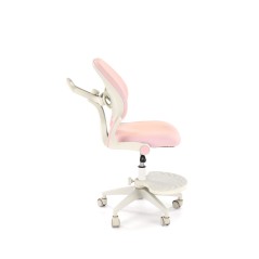 Scaun birou pentru copii Halmar Panco, inaltime reglabila 88-100cm, roti cauciucate, suport picioare, piele, roz