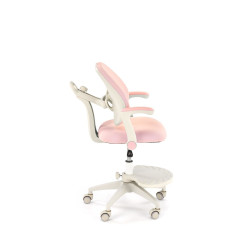 Scaun birou pentru copii Halmar Panco, inaltime reglabila 88-100cm, roti cauciucate, suport picioare, piele, roz
