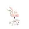 Scaun birou pentru copii Halmar Panco, inaltime reglabila 88-100cm, roti cauciucate, suport picioare, piele, roz