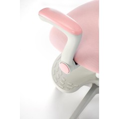 Scaun birou pentru copii Halmar Panco, inaltime reglabila 88-100cm, roti cauciucate, suport picioare, piele, roz