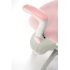 Scaun birou pentru copii Halmar Panco, inaltime reglabila 88-100cm, roti cauciucate, suport picioare, piele, roz