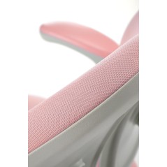 Scaun birou pentru copii Halmar Panco, inaltime reglabila 88-100cm, roti cauciucate, suport picioare, piele, roz