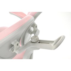 Scaun birou pentru copii Halmar Panco, inaltime reglabila 88-100cm, roti cauciucate, suport picioare, piele, roz