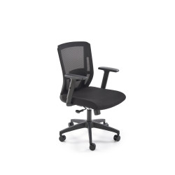 Scaun birou ergonomic Halmar Paredes, inaltime reglabila 97-107cm, roti cauciucate, suport lombar, plasa/textil, negru