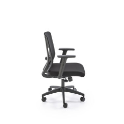 Scaun birou ergonomic Halmar Paredes, inaltime reglabila 97-107cm, roti cauciucate, suport lombar, plasa/textil, negru