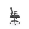 Scaun birou ergonomic Halmar Paredes, inaltime reglabila 97-107cm, roti cauciucate, suport lombar, plasa/textil, negru
