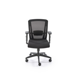 Scaun birou ergonomic Halmar Paredes, inaltime reglabila 97-107cm, roti cauciucate, suport lombar, plasa/textil, negru
