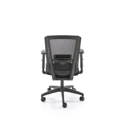 Scaun birou ergonomic Halmar Paredes, inaltime reglabila 97-107cm, roti cauciucate, suport lombar, plasa/textil, negru