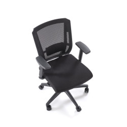 Scaun birou ergonomic Halmar Paredes, inaltime reglabila 97-107cm, roti cauciucate, suport lombar, plasa/textil, negru