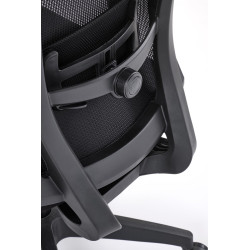 Scaun birou ergonomic Halmar Paredes, inaltime reglabila 97-107cm, roti cauciucate, suport lombar, plasa/textil, negru