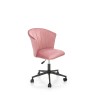 Scaun birou pentru copii Halmar Pasco, inaltime reglabila 77-87cm, stil glamour, catifea, roz