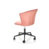 Scaun birou pentru copii Halmar Pasco, inaltime reglabila 77-87cm, stil glamour, catifea, roz