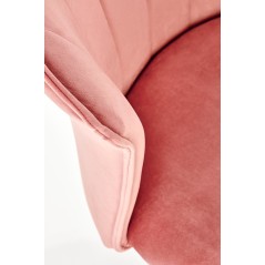 Scaun birou pentru copii Halmar Pasco, inaltime reglabila 77-87cm, stil glamour, catifea, roz