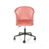 Scaun birou pentru copii Halmar Pasco, inaltime reglabila 77-87cm, stil glamour, catifea, roz