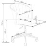 Scaun birou pentru copii Halmar Pasco, inaltime reglabila 77-87cm, stil glamour, catifea, roz