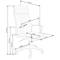 Scaun birou Halmar Pietro, inaltime reglabila 113-123cm, stil clasic, functie blocare, functie balansare, stofa, gri