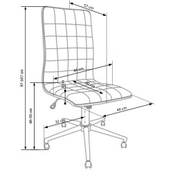 Scaun birou Halmar Porto, inaltime reglabila 97-107cm, stil clasic, functie blocare, functie balansare, piele, negru