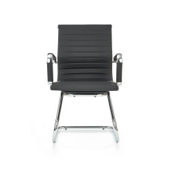Scaun birou Halmar Prestige, stil clasic, baza metal, suporturi antiderapante, 61x55x88cm , piele, negru