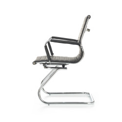 Scaun birou Halmar Prestige, stil clasic, baza metal, suporturi antiderapante, 61x55x88cm , piele, negru