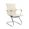 Scaun birou Halmar Prestige, stil clasic, baza metal, suporturi antiderapante, 61x55x88cm, piele, crem