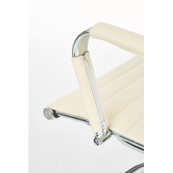Scaun birou Halmar Prestige, stil clasic, baza metal, suporturi antiderapante, 61x55x88cm, piele, crem