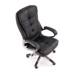 Scaun directorial Halmar Preson, inaltime reglabila 114-124cm, functie balansare, functie blocare, piele, negru