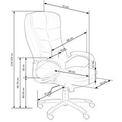 Scaun directorial Halmar Preson, inaltime reglabila 114-124cm, functie balansare, functie blocare, piele, negru