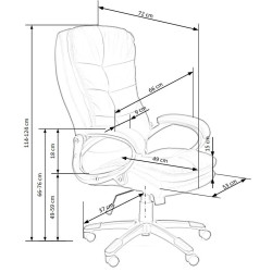 Scaun directorial Halmar Preson, inaltime reglabila 114-124cm, functie balansare, functie blocare, piele, negru