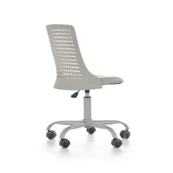 Scaun birou pentru copii Halmar Pure, inaltime reglabila 78-89cm, roti cauciucate, polipropilena/piele, gri