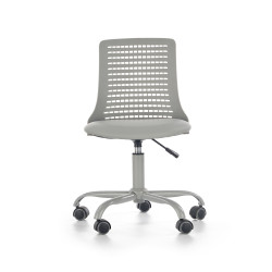 Scaun birou pentru copii Halmar Pure, inaltime reglabila 78-89cm, roti cauciucate, polipropilena/piele, gri